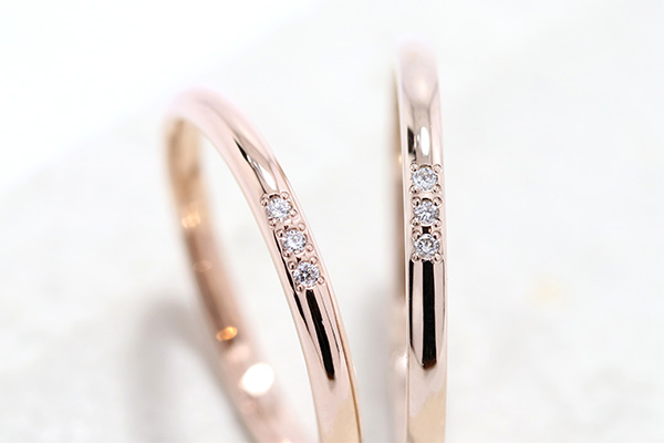 手作りの結婚指輪・婚約指輪のダイヤモンド追加